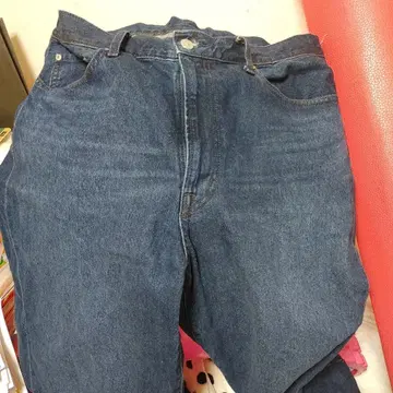 다크 블루 와이드 데님 팬츠