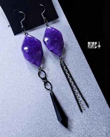 1783 개성 귀걸이 퍼플 모드 고딕 귀걸이 PURPLE