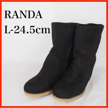 RANDA*웨지솔*숏부츠*L-24.5cm*블랙*G0114