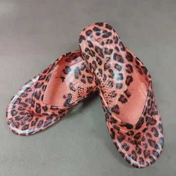 교상 레오파드 무늬 오렌지 LL 새상품