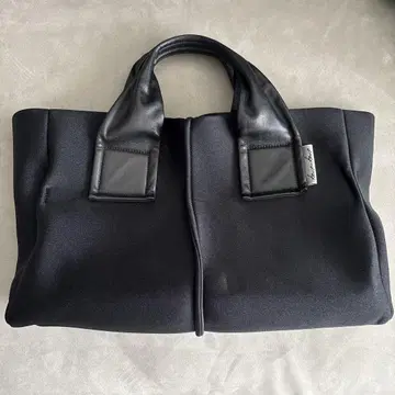 Kawa Kawa 블랙 핸드백 경량 나일론 천연 가죽 고급