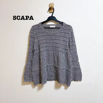새상품급 SCAPA 린넨 혼방 시스루 니트 믹스 컬러 스카파