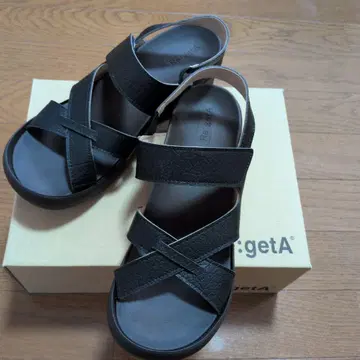 Re:getA R2682 블랙 샌들 LL 사이즈 25cm~25.5cm