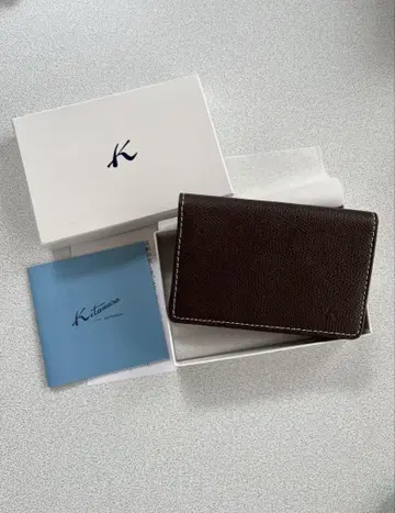 Kitamura 명함지갑 브라운 핑크