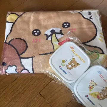 리락쿠마 담요 & 후드 컨테이너 세트