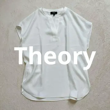 Theory 22SS 스키퍼 넥 풀오버 화이트 S 반팔 블라우스