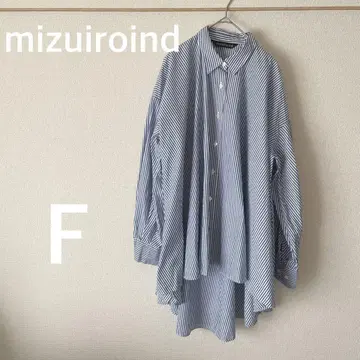 미즈이로 인드 mizuiroind 와이드 플레어 셔츠 스트라이프