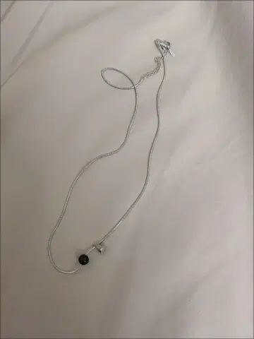 실버 체인 목걸이 블랙 스톤