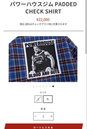 파워 하우스 헬스장 PADDED CHECK SHIRT XL
