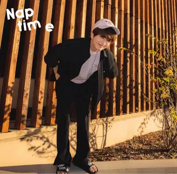 Naptime 턱 와이드 팬츠 블랙 남성용