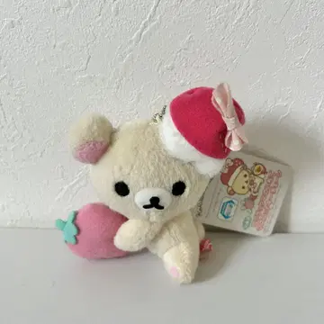 코리락쿠마의 딸기 마스코트 키체인 모자 포함