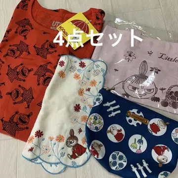 리틀 미 4종 세트. 티셔츠, 토트백, 손수건, 파우치 4종