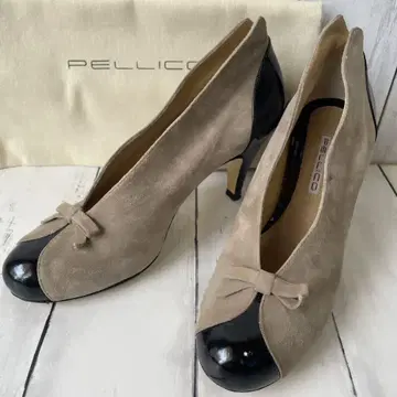 새상품급 PELLICO 펠리코 스웨이드 펌프스 리본 23cm 하이힐