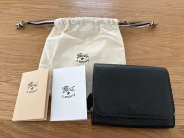 일비종떼 지갑 블랙 검정 2단 폴더형 지갑 가죽 주름 가죽 컴팩트