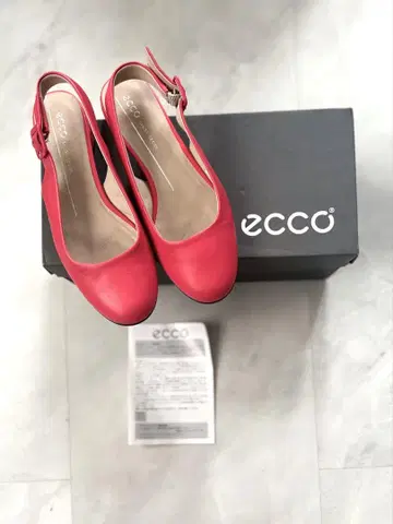 ECCO ANINE 애니 슬링백 플랫 코랄 레드 샌들