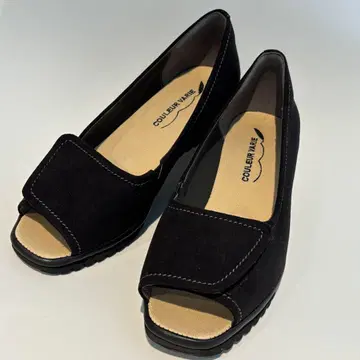 크롤 발리에 오픈토 펌프스 샌들 블랙 23.5cm