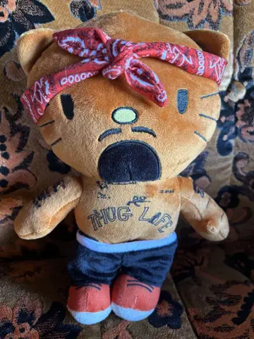 2pac 봉제 인형 힙합 키티 랩 투 팩 특대형
