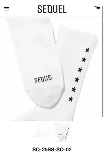 SEQUEL 화이트 양말 별 자수