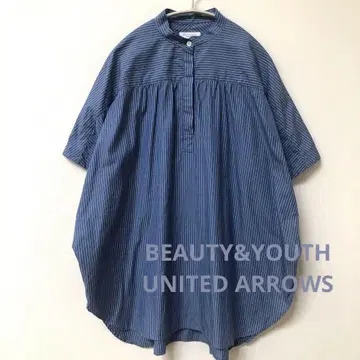 B&Y UNITEDARROWS 코튼 스탠드 카라 프렌치 슬리브 블라우스