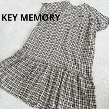 새상품 KEY MEMORY 키 메모리 셔츠 롱 원피스 체크 무늬 반팔