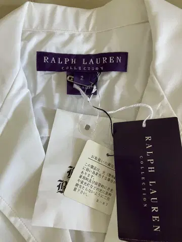미사용 랄프 로렌 퍼플 라벨 컬렉션 반팔 셔츠 블라우스