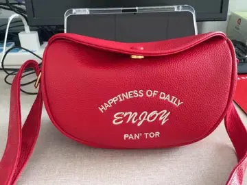 빨간색 자수 숄더백