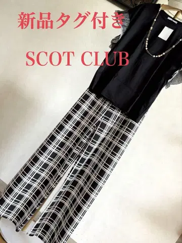 8900엔 택 포함 새상품 SCOTCLUB 계열 편안한 와이드 팬츠 블랙