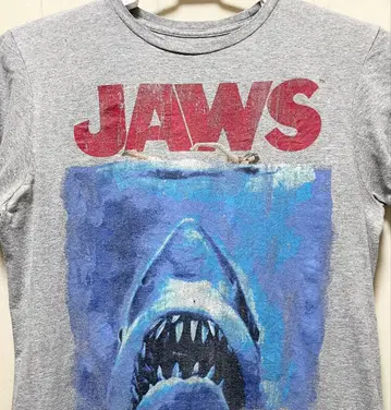 JAWS 조스 티셔츠 M 구제 의류, 영화 무비 상어