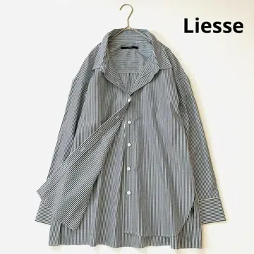 새상품급 리에스 Liesse 이지케어 오버 사이즈 스트라이프 셔츠