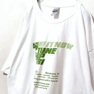 길단 TRI IT NOW 로고 티셔츠 화이트 화이트 XL 구제 의류