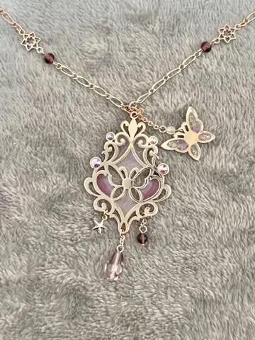 ANNA SUI 안나수이 버터플라이 목걸이 핑크 골드