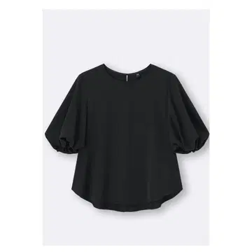 미사용 새상품 택 포함 GU 버블 슬리브 블라우스 5부 소매 블랙 3XL