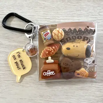 가챠 파우치 스누피 베이커리 참 카페 라떼