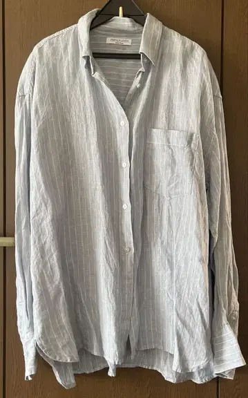 미라 오웬 FRENCH LINEN 스트라이프 패턴 긴팔 셔츠 F 사이즈