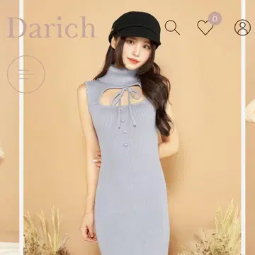 Darich 터틀넥 리본 롱 원피스