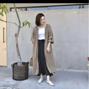 프렌치 린넨 소재의 겉옷 2way 원피스 ourhome