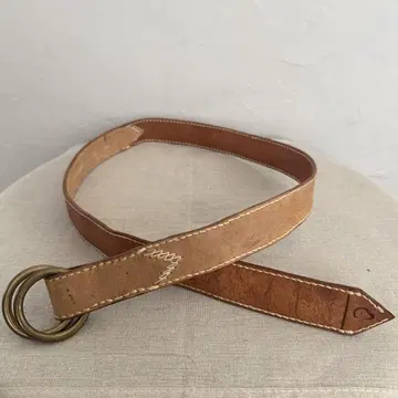 phatee 브라운 가죽 더블 링 벨트