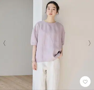 나카가와 마사시치 상점 린넨 티셔츠 연보라색