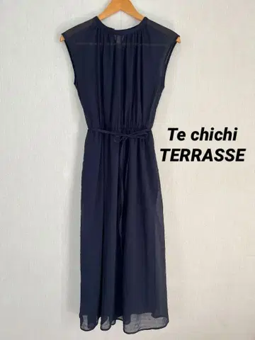 Te chichi TERRASSE 네이비 시스루 롱 원피스