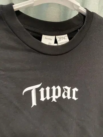 2PAC Tupac 티셔츠 블랙 버쉬카