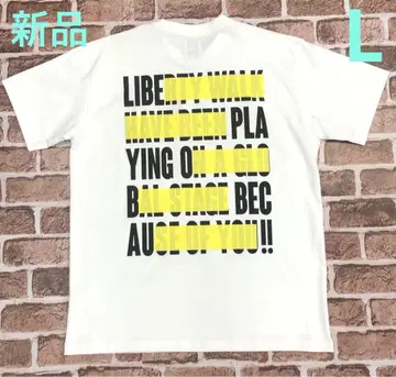 LIBERTY WALK 상의 반팔 티셔츠 화이트 프린트 로고