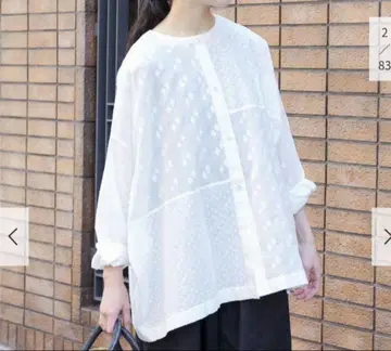 카구레 2WAY 사양 자카드 패치워크 블라우스 미사용 새상품