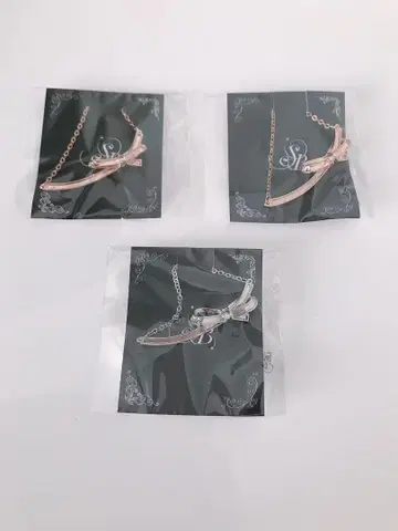리본 바 목걸이 그루 데코 받침대 3개 세트