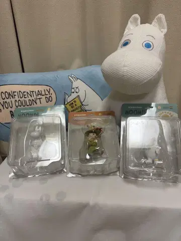 무민 피규어 3종과 쿠션 세트