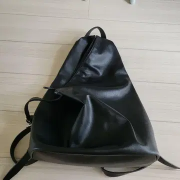 블랙 합성 피혁 백팩