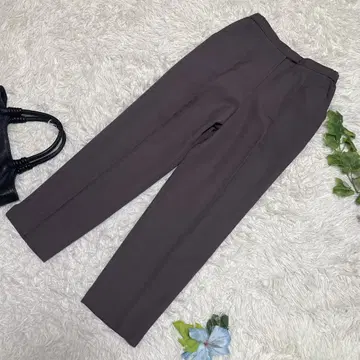 컨디션 최상 레리안 슬랙스 브라운 허리밴딩 센터라인 하이웨스트 L