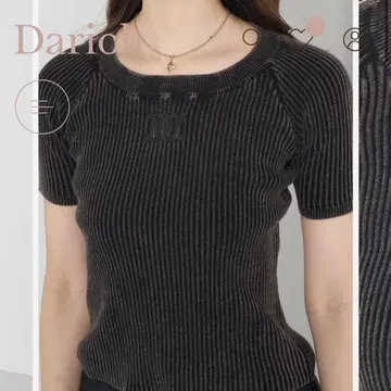 Darich 다리치 DD 로고 가죽 니트 탑