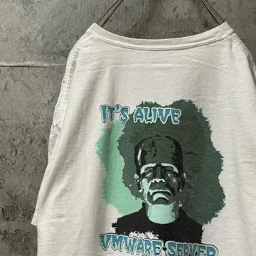 VMware 프랑켄슈타인 호러 백 프린트 티셔츠
