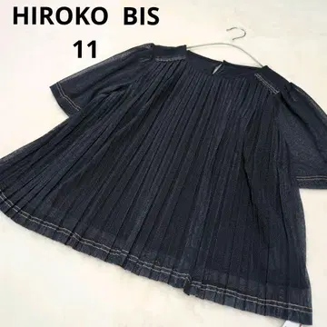 HIROKO BIS 미사용 플리츠 세탁 가능 튤 플리츠 블라우스 11