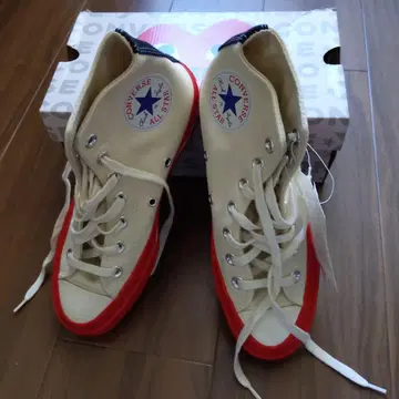 CONVERSE ALL STAR 하이컷 스니커즈 크림/레드